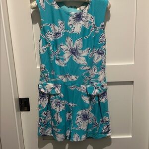 Aryeh Turquoise and White Floral romper size Sm